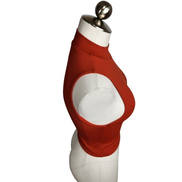 Babaton Aritzia Contour Mockneck‎ Tank Flambeau Red Orange Women's Small - Picture 2 of 7